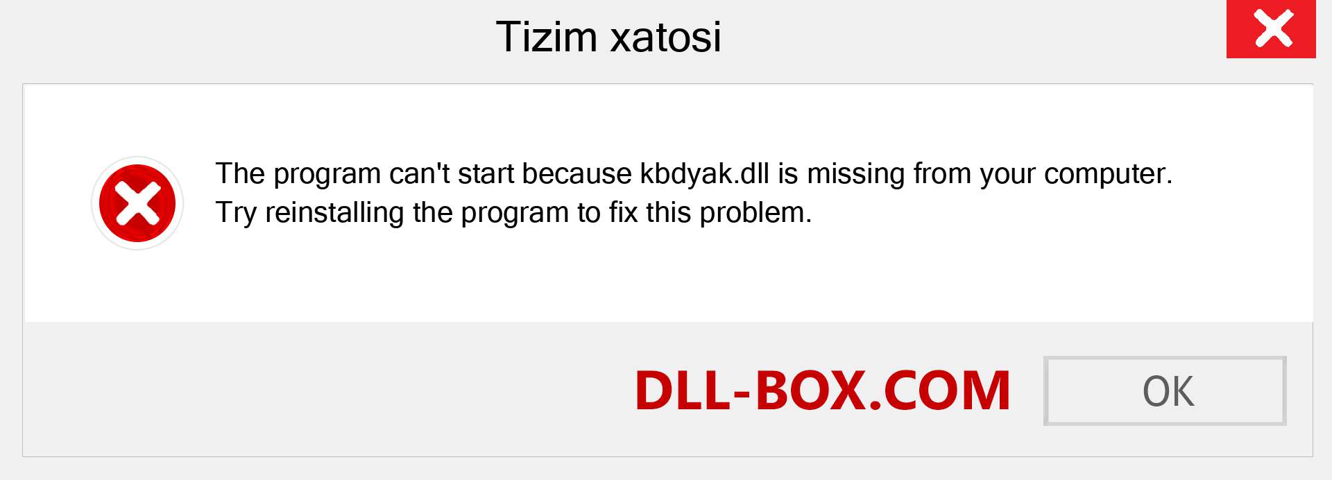 kbdyak.dll fayli yo'qolganmi?. Windows 7, 8, 10 uchun yuklab olish - Windowsda kbdyak dll etishmayotgan xatoni tuzating, rasmlar, rasmlar